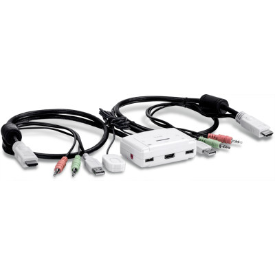 TRENDnet TK-215i 2-Port Desktop KVM Switch, 1920 x 1080 resolution, Plug & Play